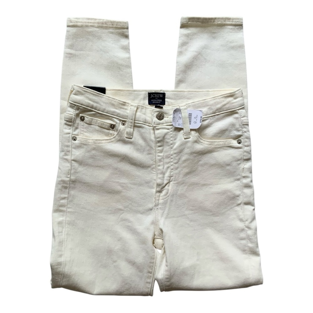 NWT J.Crew Highest-Rise Skinny Jeans in White Denim Sz 26 G1975 - Picture 9 of 10